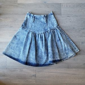 Vintage Acid Wash High Waisted Jean Skirt